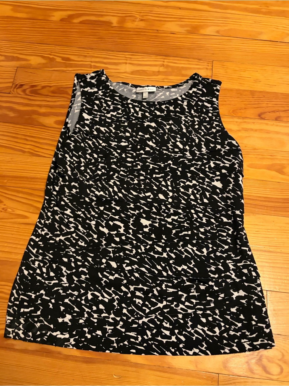 Fashion Bug Black and White Printed Tank Top